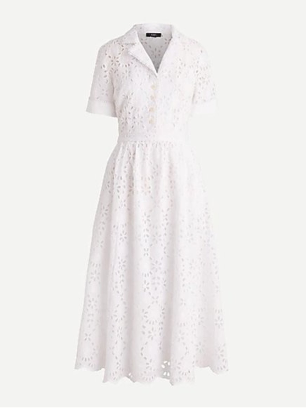 J.Crew Eyelet Midi White Dress 00
